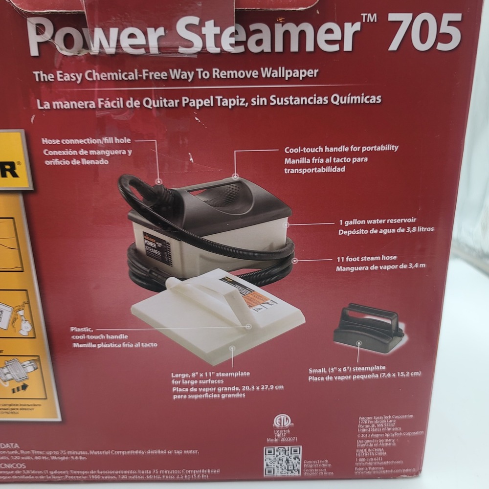 Wagner Power Steamer 705 Wallpaper Remover 1 Gallon 1500W Chemical-Free Portable - Picture 10 of 12